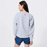 Women's Terez Gray Philadelphia Phillies Gems Marquee Icon Sweatshirt