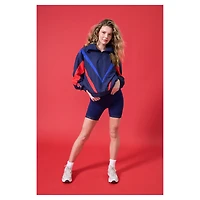 Pull Terez bleu marine à motif chevrons et 1/4 de zip pour femme des Philadelphia Phillies
