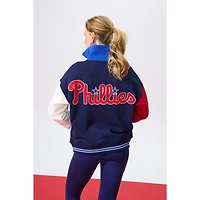 Women's Terez Red Philadelphia Phillies Classic Colorblock Quarter-Zip Sweatshirt