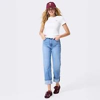 Women's Terez White Philadelphia Phillies Sugar Swizzle Pointelle Baby T-Shirt