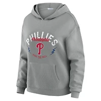 Ensemble sweat à capuche manches longues et pantalon de détente en maille gaufrée grise Philadelphia Phillies la marque WEAR by Erin Andrews pour femmes