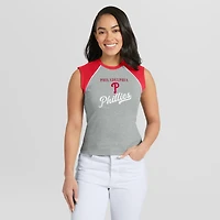 Débardeur raglan court gris chiné Philadelphia Phillies de la marque WEAR by Erin Andrews pour femmes