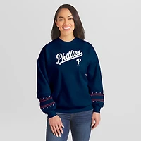 Women's WEAR by Erin Andrews  Navy Philadelphia Phillies Americana Heavyweight Fleece Sweatshirt