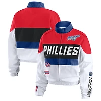 Veste zippée complète rouge/blanche WEAR by Erin Andrews pour femme des Philadelphia Phillies Racing