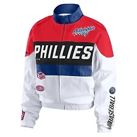Veste zippée complète rouge/blanche WEAR by Erin Andrews pour femme des Philadelphia Phillies Racing