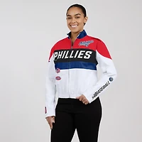 Women's WEAR by Erin Andrews  Red/White Philadelphia Phillies Racing Full-Zip Jacket