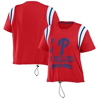 T-shirt WEAR by Erin Andrews rouge des Phillies de Philadelphie à couleurs contrastées