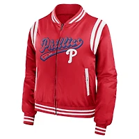 Veste de bombardier football rouge Philadelphia Phillies pour femme WEAR by Erin Andrews