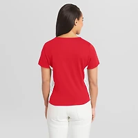 Women's WEAR by Erin Andrews  Red Philadelphia Phillies Notch Neck Cropped T-Shirt