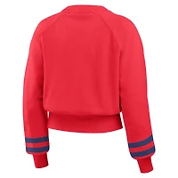 Women's WEAR by Erin Andrews  Red Philadelphia Phillies Vintage Washed Cropped Pullover Sweatshirt