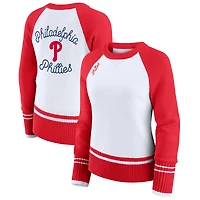Pull raglan colorblock blanc des Philadelphia Phillies pour femme WEAR by Erin Andrews
