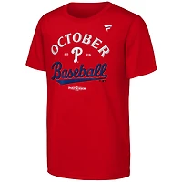 Youth Fanatics Red Philadelphia Phillies 2025 MLB Postseason Locker Room T-Shirt