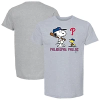 T-shirt Snoopy Peanuts des Phillies de Philadelphie pour enfants, gris chiné