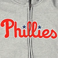 Chandail à capuchon en molleton glissière pleine longueur pour jeune Phillies de Philadelphie gris chiné