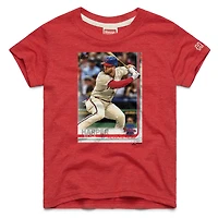 Youth Homage Bryce Harper Red Philadelphia Phillies Topps Baseball Card Tri-Blend T-Shirt