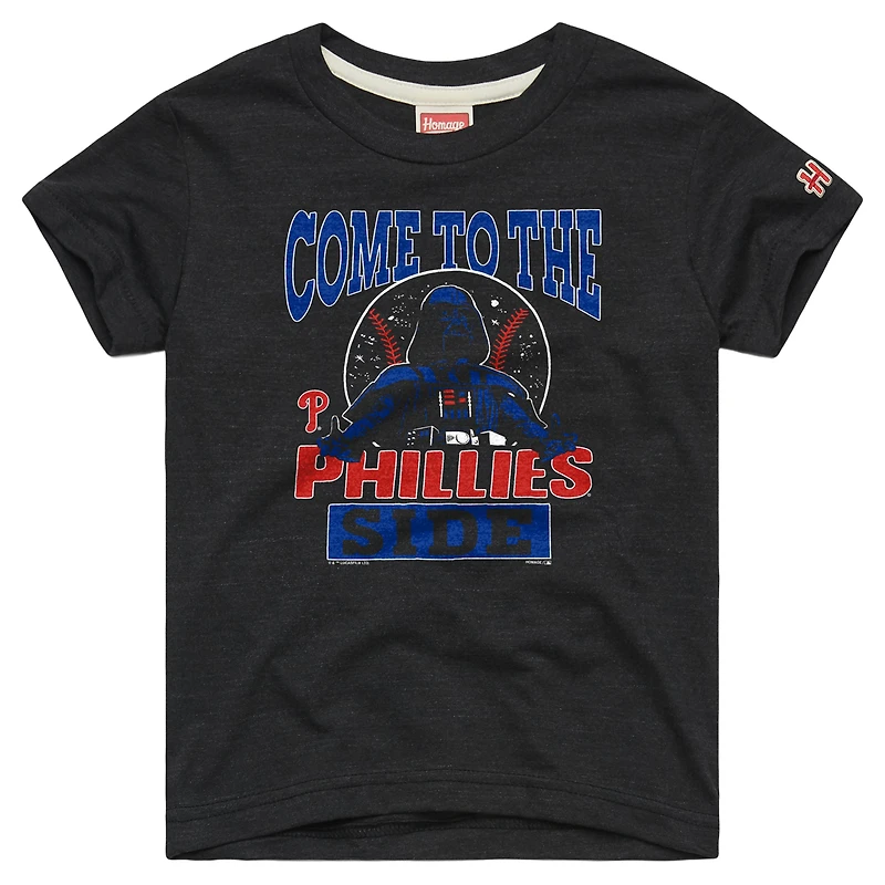 Youth Homage  Charcoal Philadelphia Phillies Star Wars x MLB Dark Side T-Shirt
