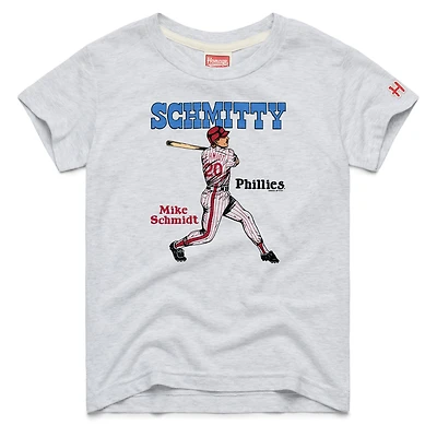 Youth Homage Mike Schmidt Ash Philadelphia Phillies Cooperstown Collection Player Graphic Tri-Blend T-Shirt