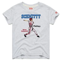 Youth Homage Mike Schmidt Ash Philadelphia Phillies Cooperstown Collection Player Graphic Tri-Blend T-Shirt