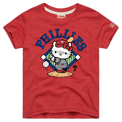 Youth Homage Red Philadelphia Phillies Hello Kitty x MLB Tri-Blend T-Shirt