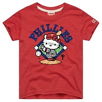 Youth Homage  Red Philadelphia Phillies Hello Kitty x MLB Tri-Blend T-Shirt