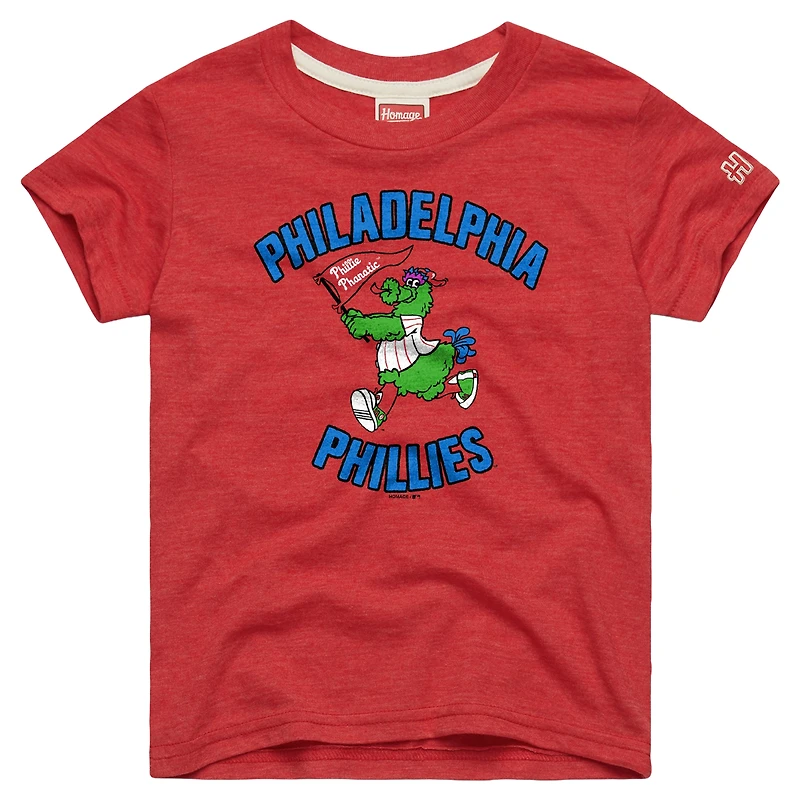 Youth Homage Red Philadelphia Phillies Mascot Tri-Blend T-Shirt