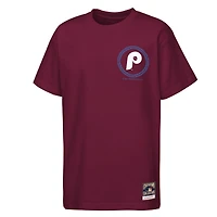 Youth Mitchell & Ness  Burgundy Philadelphia Phillies Cooperstown Rodeo Rope T-Shirt