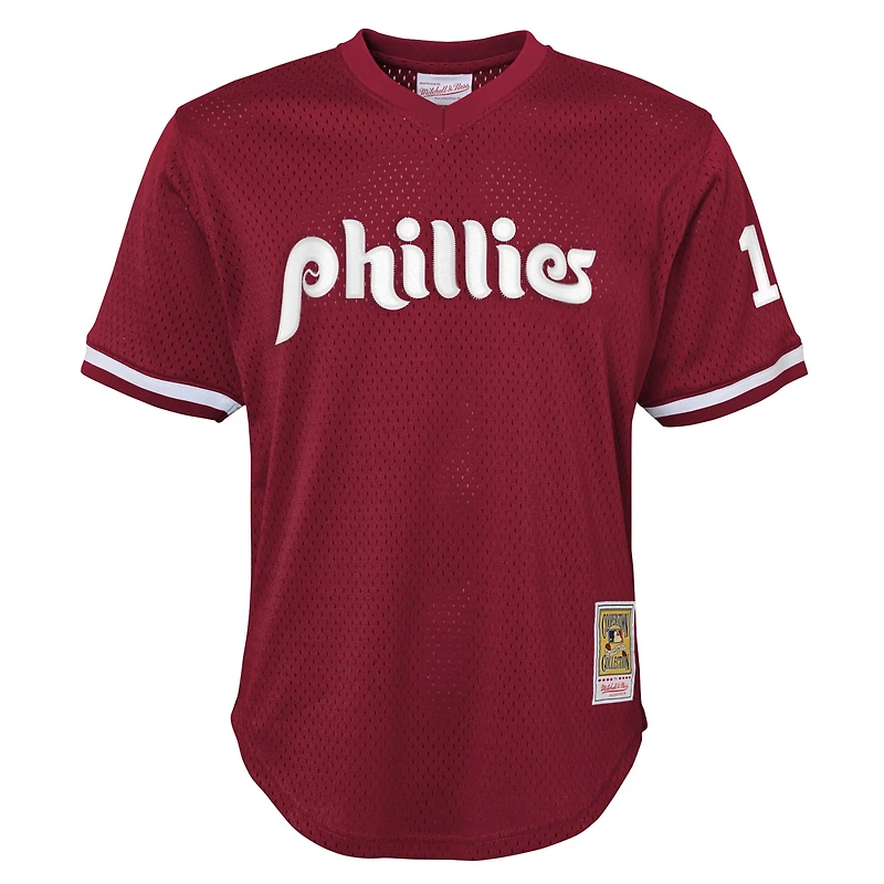 Youth Mitchell & Ness Darren Daulton Burgundy Philadelphia Phillies Cooperstown Collection Mesh Batting Practice Jersey