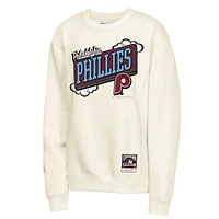 Youth Mitchell & Ness Natural Philadelphia Phillies Retro Billboard Sweatshirt