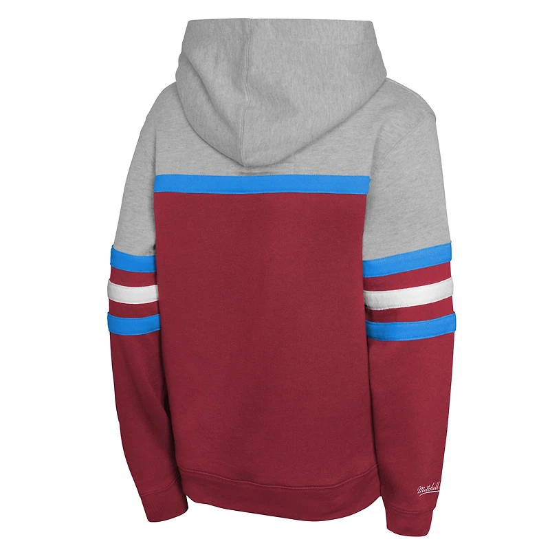Youth Mitchell & Ness Red/Grey Philadelphia Phillies Cooperstown Head Coach Pullover Hoodie