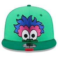 Casquette snapback New Era verte Philadelphia Phillies 2026 MLB All-Star Game pour jeunes, modèle 9FIFTY, mascotte du pack fan.
