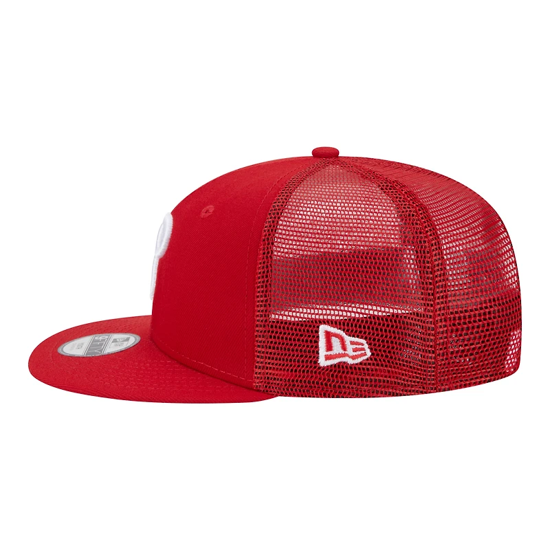 Youth New Era Red Philadelphia Phillies 9FIFTY Trucker Snapback Hat