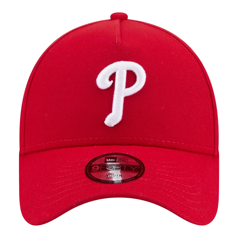 Youth New Era Red Philadelphia Phillies 9FORTY A-Frame Adjustable Hat