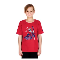 T-shirt New Era rouge Looney Tunes pour jeunes des Phillies de Philadelphie