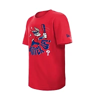 T-shirt New Era rouge Looney Tunes pour jeunes des Phillies de Philadelphie