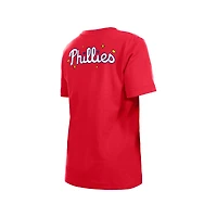 T-shirt rouge New Era pour jeunes avec étoiles et casquette des Philadelphia Phillies