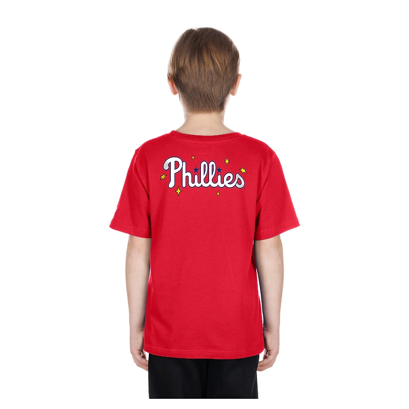 Youth New Era Red Philadelphia Phillies Stars & Cap T-Shirt