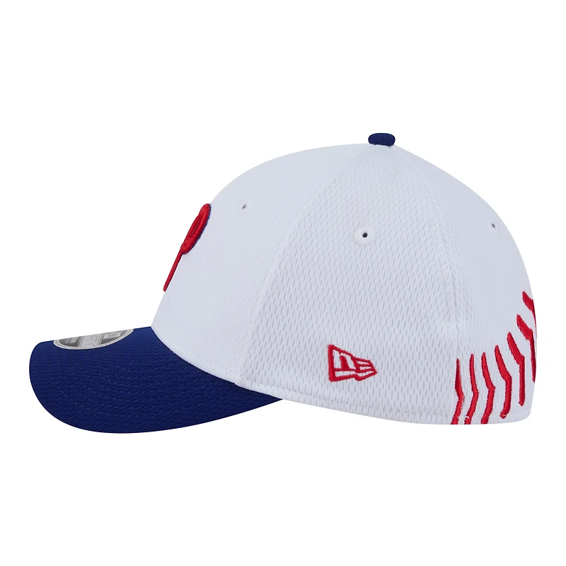 Youth New Era  White/Red Philadelphia Phillies Baseball 39THIRTY M-Crown Flex Hat
