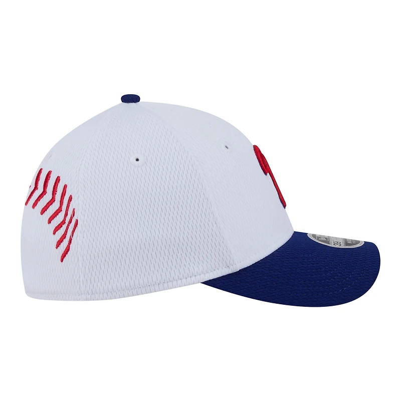 Youth New Era White/Red Philadelphia Phillies Baseball 39THIRTY M-Crown Flex Hat