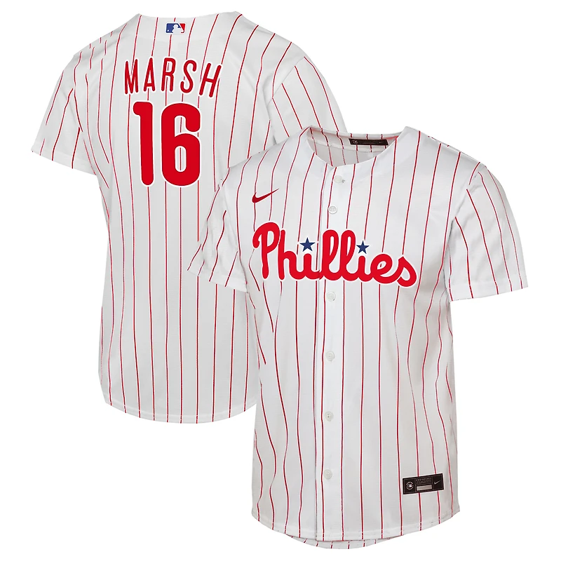 Youth Nike Brandon Marsh White Philadelphia Phillies Home Replica Jersey