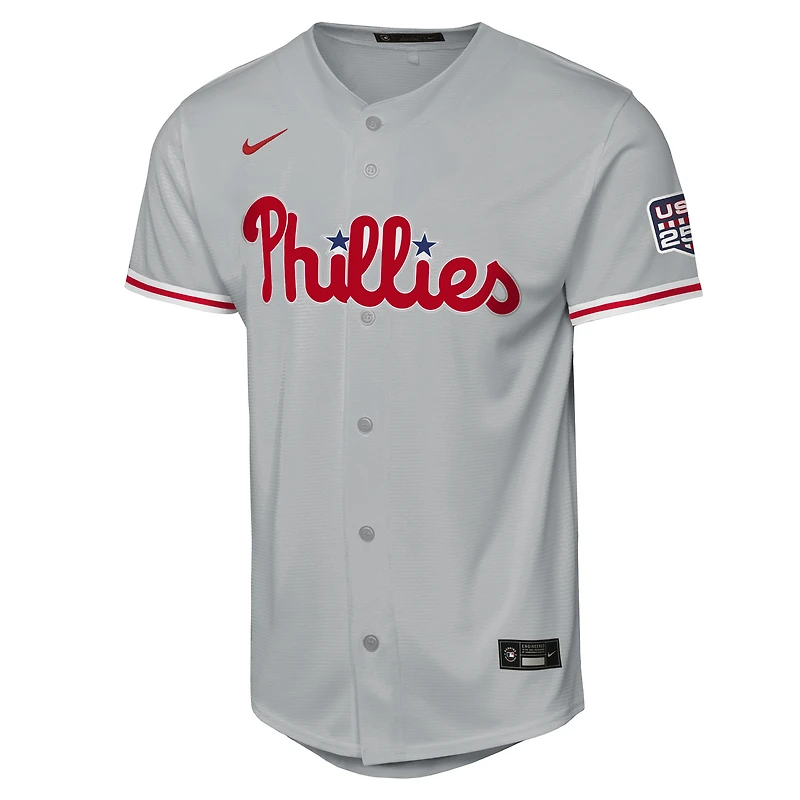 Youth Nike Bryce Harper Gray Philadelphia Phillies USA 250 Fourth of July Road Replica Jersey