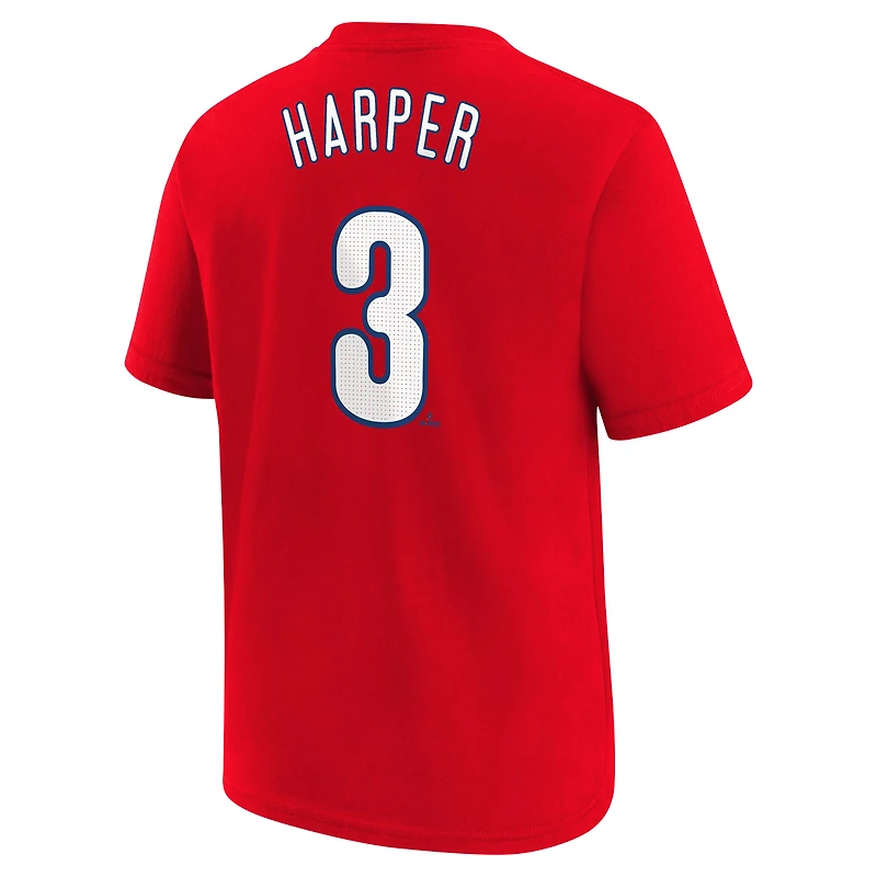 Youth Nike Bryce Harper Red Philadelphia Phillies Name & Number T-Shirt