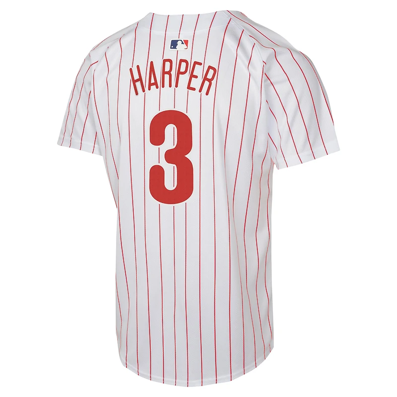 Maillot de joueur match à domicile Nike Bryce Harper pour jeunes des Phillies Philadelphie, blanc