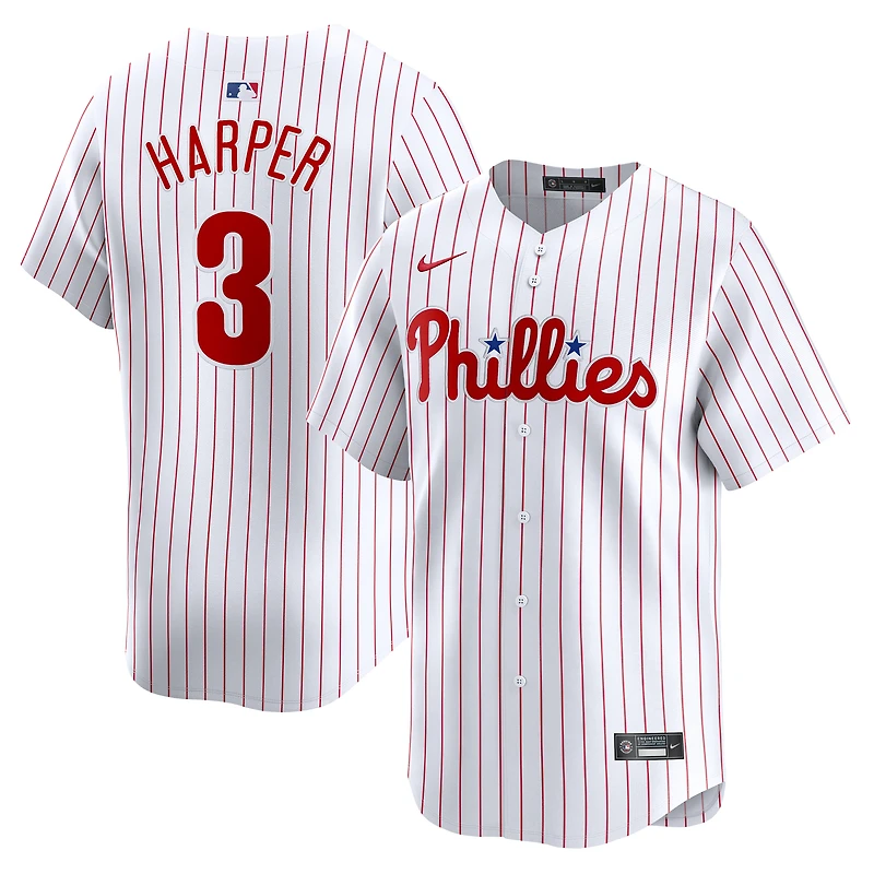 Maillot de joueur Nike Bryce Harper blanc pour jeune des Phillies Philadelphie à domicile limité