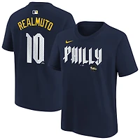 Youth Nike J.T. Realmuto Navy Philadelphia Phillies City Connect Name & Number T-Shirt