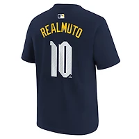 Youth Nike J.T. Realmuto Navy Philadelphia Phillies City Connect Name & Number T-Shirt