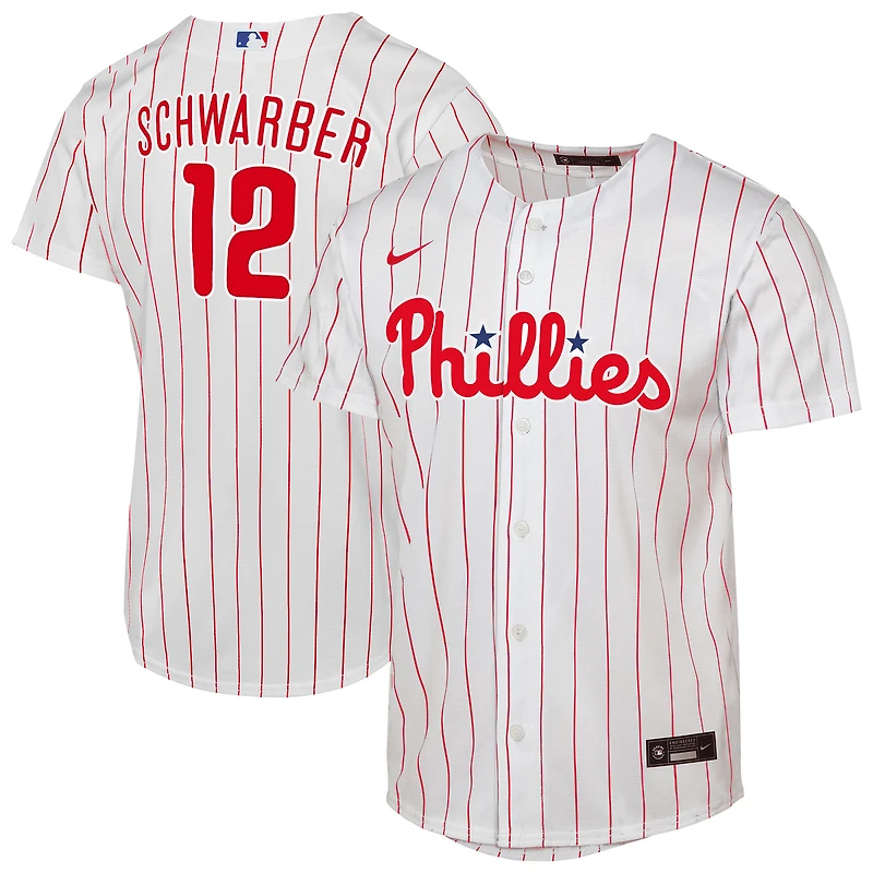 Maillot Nike Kyle Schwarber blanc réplique des Philadelphia Phillies pour jeune