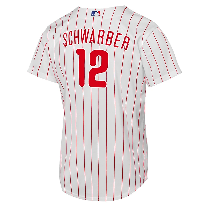 Youth Nike Kyle Schwarber White Philadelphia Phillies Replica Jersey