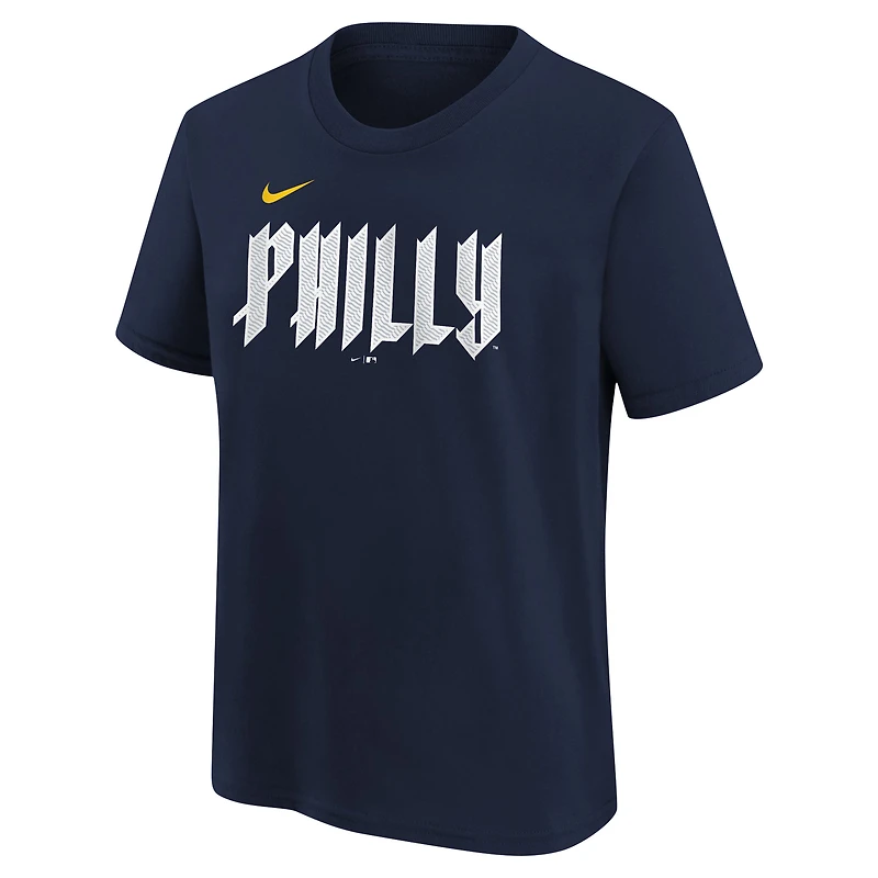 T-shirt Nike bleu marine pour jeunes des Phillies de Philadelphie City Connect
