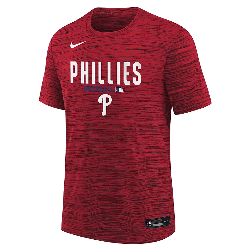 Youth Nike Red Philadelphia Phillies Authentic Collection Velocity Dri-FIT T-Shirt