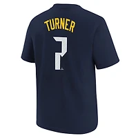 T-shirt Nike Trea Turner bleu marine pour jeune, Philadelphia Phillies Fuse City Connect, avec nom et numéro